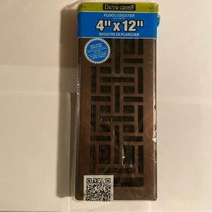 Decor Grates AJH412-RB Oriental Floor Register 4” x 12” Rubbed Bronze